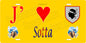 Plaque métal décorative 15 x 30 cm jaune J' ❤️ Sotta canton du Grand-Sud  Corse du Sud