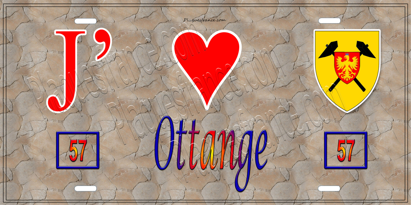 Plaque métal décorative 15 x 30 cm fond mur antique 57 J' ❤️ Ottange, canton Algrange Moselle 57