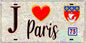 Plaque métal décorative  J' ❤️ Paris-Arc de Triomphe, (75)