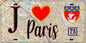 Plaque métal décorative  J' ❤️ Paris-Les Batignolles, (75)