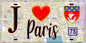 Plaque métal décorative  J' ❤️ Paris :  Métro Alésia.