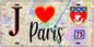 Plaque métal décorative  J' ❤️ Paris :  Gare de l'Est