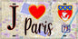 Plaque métal décorative  J' ❤️ Paris :  Gare du Nord