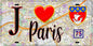 Plaque métal décorative  J' ❤️ Paris : Métro Porte d'Italie