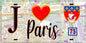 Plaque métal décorative  J' ❤️ Paris : Métro Porte de Clignancourt