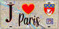Plaque métal décorative  J' ❤️ Paris-Notre Dame, (75)
