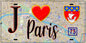 Plaque métal décorative  J' ❤️ Paris-Palais Bourbon, (75)
