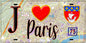 Plaque métal décorative  J' ❤️ Paris-Porte Dauphine, (75)
