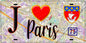 Plaque métal décorative  J' ❤️ Paris-Porte de Versailles, (75)