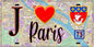 Plaque métal décorative  J' ❤️ Paris-Quartier Latin, (75)