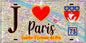 Plaque métal décorative  J' ❤️ Paris : Quartier Saint-Germain-des-Prés