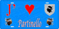 Plaque métal décorative 15 x 30 cm bleu J' ❤️ Partinello Canton de Sevi-Sorru-Cinarca Corse du Sud