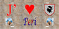 Plaque métal décorative 15 x 30 cm mur antique J' ❤️ Peri canton du Gravona-Prunelli  Corse du Sud