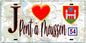 Plaque métal décorative  J' ❤️ Pont à Mousson, Meurthe et Moselle (54)
