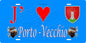 Plaque métal décorative 15 x 30 cm bleu J' ❤️ Porto-Vecchio canton du Grand-Sud  Corse du Sud