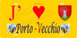 Plaque métal décorative 15 x 30 cm jaune J' ❤️ Porto-Vecchio canton du Grand-Sud  Corse du Sud