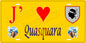 Plaque métal décorative 15 x 30 cm jaune J' ❤️ Quasquara  canton de Taravo-Ornano Corse du Sud