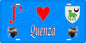Plaque métal décorative 15 x 30 cm bleu J' ❤️ Quenza canton du Sartenais-Valinco  Corse du Sud