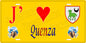 Plaque métal décorative 15 x 30 cm jaune J' ❤️ Quenza canton du Sartenais-Valinco  Corse du Sud