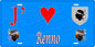 Plaque métal décorative 15 x 30 cm bleu J' ❤️ Renno Canton de Sevi-Sorru-Cinarca Corse du Sud