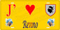Plaque métal décorative 15 x 30 cm jaune J' ❤️ Renno Canton de Sevi-Sorru-Cinarca Corse du Sud
