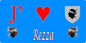 Plaque métal décorative 15 x 30 cm bleu J' ❤️ Rezza Canton de Sevi-Sorru-Cinarca Corse du Sud