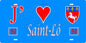 Plaque métal décorative  J' ❤️ Saint Lô, Manche, fond bleu 50