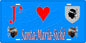 Plaque métal décorative 15 x 30 cm bleu J' ❤️ Santa-Maria-Siché  canton de Taravo-Ornano Corse du Sud