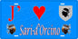 Plaque métal décorative 15 x 30 cm bleu J' ❤️ Sari d'Orcino Canton de Sevi-Sorru-Cinarca Corse du Sud