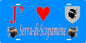 Plaque métal décorative 15 x 30 cm bleu J' ❤️ Serra di Scopamène  canton du Sartenais-Valinco  Corse du Sud