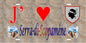 Plaque métal décorative 15 x 30 cm mur antique J' ❤️ Serra di Scopamène  canton du Sartenais-Valinco  Corse du Sud