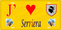 Plaque métal décorative 15 x 30 cm jaune J' ❤️ Serriera Canton de Sevi-Sorru-Cinarca Corse du Sud