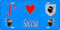 Plaque métal décorative 15 x 30 cm bleu J' ❤️ Soccia Canton de Sevi-Sorru-Cinarca Corse du Sud