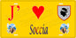 Plaque métal décorative 15 x 30 cm jaune J' ❤️ Soccia Canton de Sevi-Sorru-Cinarca Corse du Sud
