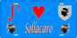 Plaque métal décorative 15 x 30 cm bleu J' ❤️ Sollacaro  canton de Taravo-Ornano Corse du Sud