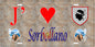 Plaque métal décorative 15 x 30 cm mur antique J' ❤️ Sorbollano canton du Sartenais-Valinco  Corse du Sud
