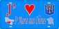 Plaque métal décorative 15 x 30 cm fond bleu cartes J' ❤️Sainte Marie aux Chênes, canton de Rombas Moselle 57