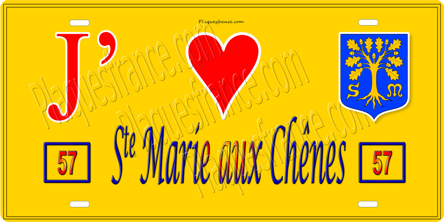Plaque métal Sainte Marie aux Chênes – N° 57 Moselle