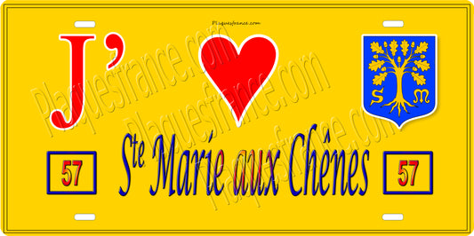 Plaque métal Sainte Marie aux Chênes – N° 57 Moselle