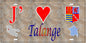 Plaque métal décorative  J' ❤️ Talange, fond mur antique carte