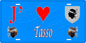 Plaque métal décorative 15 x 30 cm bleu J' ❤️ Tasso  canton de Taravo-Ornano Corse du Sud