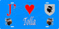 Plaque métal décorative 15 x 30 cm bleu J' ❤️ Tolla canton du Gravona-Prunelli  Corse du Sud