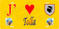 Plaque métal décorative 15 x 30 cm jaune J' ❤️ Tolla canton du Gravona-Prunelli  Corse du Sud