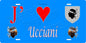 Plaque métal décorative 15 x 30 cm bleu J' ❤️ Ucciani canton du Gravona-Prunelli  Corse du Sud