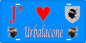 Plaque métal décorative 15 x 30 cm bleu J' ❤️ Urbalacone  canton de Taravo-Ornano Corse du Sud