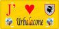 Plaque métal décorative 15 x 30 cm jaune J' ❤️ Urbalacone  canton de Taravo-Ornano Corse du Sud