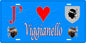 Plaque métal décorative 15 x 30 cm bleu J' ❤️ Viggianello canton du Sartenais-Valinco  Corse du Sud