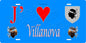 Plaque métal décorative 15 x 30 cm bleu J' ❤️ Villanova canton d' Ajaccio  Corse du Sud