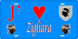 Plaque métal décorative 15 x 30 cm bleu J' ❤️ Zigliara  canton de Taravo-Ornano Corse du Sud