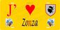 Plaque métal décorative 15 x 30 cm jaune J' ❤️ Zonza  canton du Grand-Sud  Corse du Sud